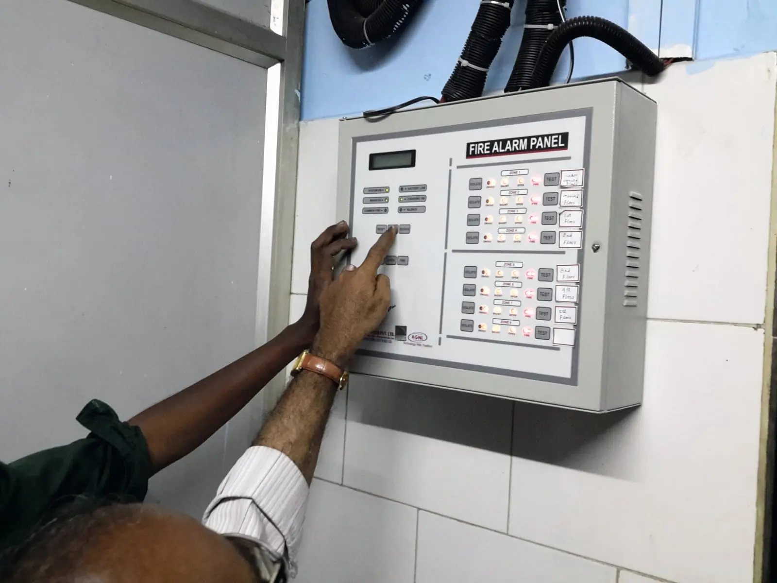 Testing a zoned fire alarm panel