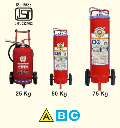 Trolley-mounted fire extinguisher