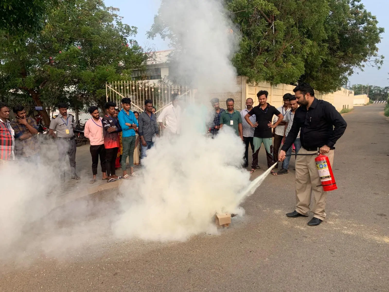 Group fire safety training