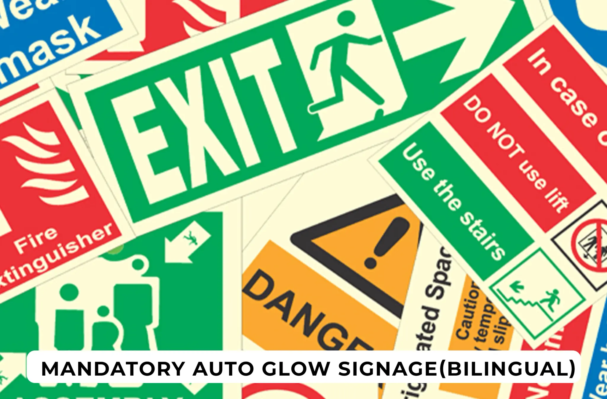 Photoluminescent auto-glow exit sign