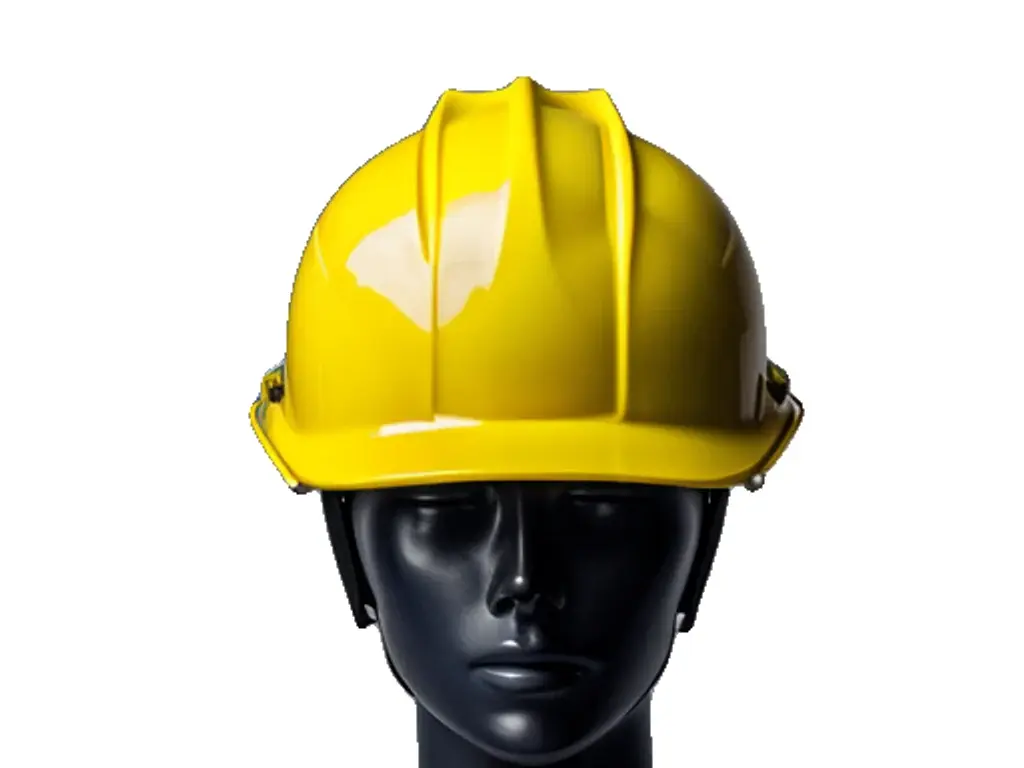 Yellow firefighter safety helmet