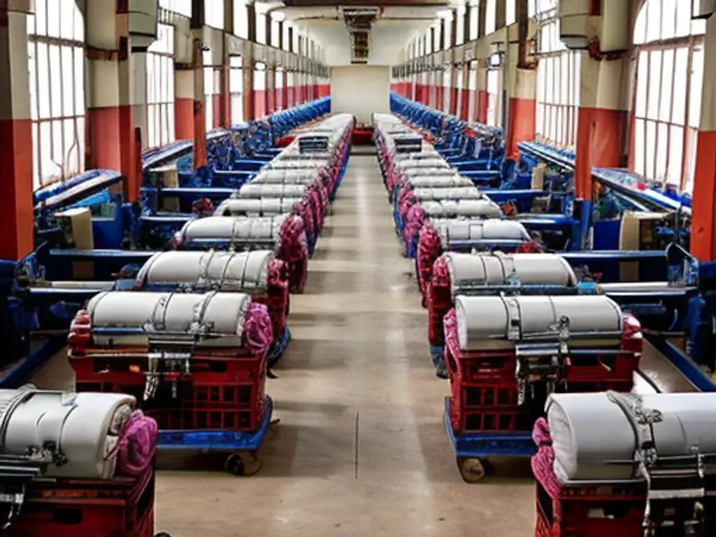 Illustration: garment factory floor in Tiruppur