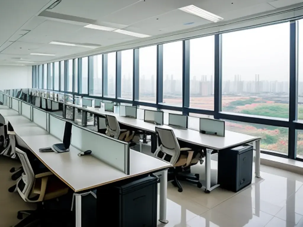 Illustration: open-plan IT office in Chennai