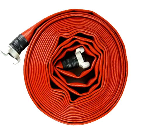 Rolled RRL fire hose with couplings